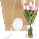 Yymobt 50Pcs Flower Bags for Bouquets Flower Wrapping Paper for Bouquets Bags Floral Wrap Sleeves with Ribbons Florist Wrap for Mother's Day Father's Day Valentine Graduation Wedding Birthday Gift