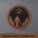 Bigfoot Sasquatch Gifts, Snapback Trucker Hats Cap Leather Patch Big Foot Gifts for Dad Men Bigfoot Lovers (Gray)