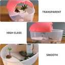 DOITOOL Small Turtle Tank with Basking Platform 9.84X6.69X6.10 Inches Portable Turtle Breeding Box for Aquatic Turtles and Small Reptiles Plastic Case for Water Habitat