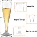 Bestluck 100 Pack Champagne Flutes Plastic, 4.5 oz Clear Plastic Disposable Stemware, Disposable Champagne Flutes for Party, Mimosa Bar, Wedding, Anniversary and Graduation