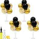 Black and Gold Party Decorations Balloon Stand Table Centerpieces for Birthday Wedding Retirement Anniversary Father's Day Halloween New Years Graduation Decorations 2025