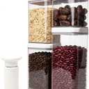 BARRYSAIL Vacuum Sealed Food Storage Containers with Pump Airtight, Keeps Food Fresh, Prevents Bacteria Ideal for Grains, Coffee, Snacks & dog food storage container(4-Piece Set)