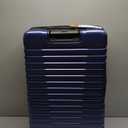 U.S. Traveler Boren Polycarbonate Hardside Rugged Travel Suitcase Luggage with 8 Spinner Wheels, Aluminum Handle, Navy, Checked-Large 30-Inch