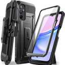 SUPCASE Unicorn Beetle Pro for Samsung Galaxy A15 Case with Screen Protector [Built-in Stand & Belt-Clip] [Military-Grade Protection] 360 Full-Body Rugged Phone Case for Galaxy A15 5G (2024), Black