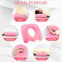 Leinuosen 1 Pcs Inflatable Seat Cushion 18.1'' x 15.7'' x 4.7'' Portable Pillow Height Adjustable Hemorrhoid Pillow for Tailbone Back Pain Bed Sore Home Car Chair Wheelchair Sitting (Pink)