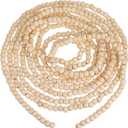 WILLBOND 16 Feet Christmas Wood Bead Garland Wooden Bead Garland for Christmas Tree Holiday Decoration (Wood Color)