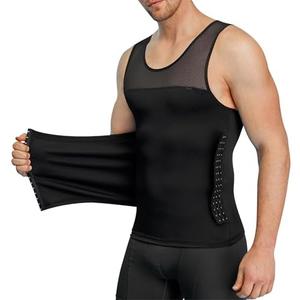 Men Body Shaper Slimming Vest Tight Tank Top Compression Shirt Tummy Control Underwear Moobs Binder XL