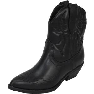 Soda Women Cowgirl Cowboy Western Stitched Ankle Boots Pointed Toe Short Booties Rigging-S (7, Black) Soda Women Cowgirl Cowboy Western Stitched Ankle Boots Pointed Toe Short Booties Rigging-S (7, Black)