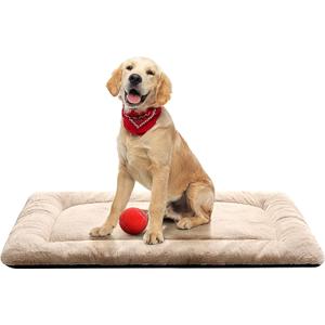 Dog Beds Crate Pad for Medium/Large Dogs Ultra Soft Dog Crate Bed Washable & Anti-Slip Kennel Pad for Dogs Cozy Sleeping Mat,Cream 36inch (36.0"L x 23.0"W x 1.0"Th)