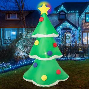 4FT Inflatable Christmas Tree with LED Lights, Blow-Up Christmas Decoration for Indoor/Outdoor Yard, Includes Air Blower, Festive Xmas Decor for Home, Party, Lawn, Easy Setup Christmas Ornament