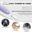 Heated Eyelash Curler, S600 Rechargeable Heated lash Culer, Eyelash Curer Heated in 8s for Woman 24 Hs Lasting Natural Makeup (Lilac/Silver, 148MM)