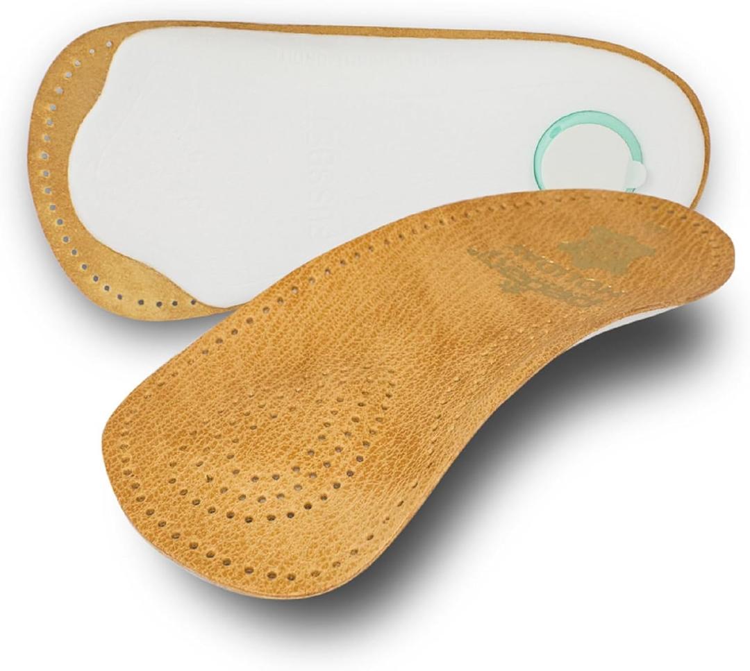 Pedag Holiday Sheepskin Insoles Steppers Insoles 3/4 Length Orthotic Shoe Inserts for Women and Men with Arch Support Metatarsal Pad Heel Cushion for Low Profile Dress Shoes, US Women 9 / EU 39 Men 6
