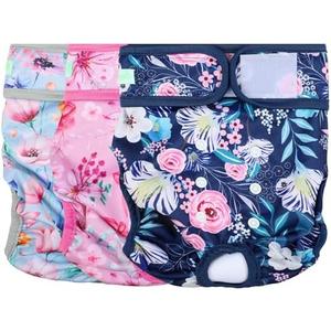 wegreeco Washable Reusable Premium Dog Diapers,Pack of 3,Small Dog Puppy & Doggy Diapers Female,Dog Period Panties Diapers Female in Heat Size L