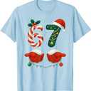 67 Christmas 6 7 Meme Pajamas Holiday Gen Alpha Slang T-Shirt, Size M, Baby Blue