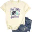 Football Shirts for Women Vintage Team Fan Tshirt Game Day Shirt Oversized Football Season Short Sleeve Tops (XL)