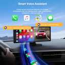 Wireless Apple CarPlay Screen for Car, 10.26" Touchscreen with Portable Car Stereo CarPlay & Android Auto, 4K Front Dash Cam, 1080P Backup Camera, Mirror Link, Voice Control, GPS Navigation (Brown)