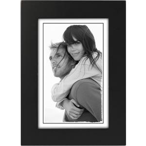 Malden 4x6 Picture Frame - Wide Real Wood Molding, Real Glass - Black
