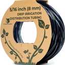 CARPATHEN 100ft 5/16 Drip Irrigation Tubing - Mainline - (.42" OD x .30" ID) Black PVC Water Line