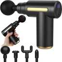Massage Gun, Mini Deep Tissue Massage Gun, 6 Speeds Deep Percussion Muscle Massager with 4 Massage Heads, 1800mAh Battery, Type-C Charging,