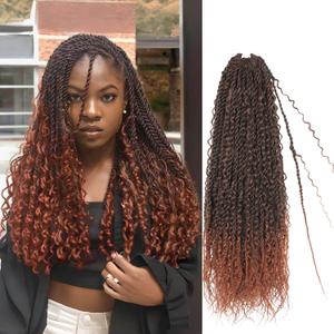 Boho Island Twist Crochet Hair 18 inch Senegalese Twist Crochet Hair with Soft Curly Ends 8 Packs Pre-looped Bohemian Goddess Twist Synthetic Braids Crochet Hair for Black Women (18Inch,T30)