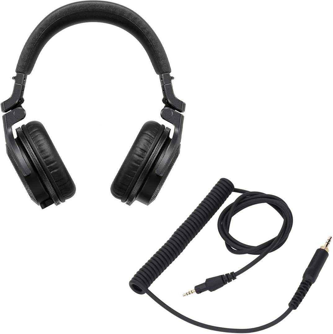 Headphones Replacement Audio Cable, Extendable Spring Cable with 3.5mm Stereo Plug & 6.3mm Adapter for Pioneer DJ HDJ CUE1 HDJ CUE1BT HDJ X5 HDJ X7 HDJ S7 Headphones