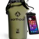 Earth Pak Waterproof Dry Bag - Roll Top Waterproof Backpack Sack Keeps Gear Dry for Kayak with Waterproof Phone Case (10L)
