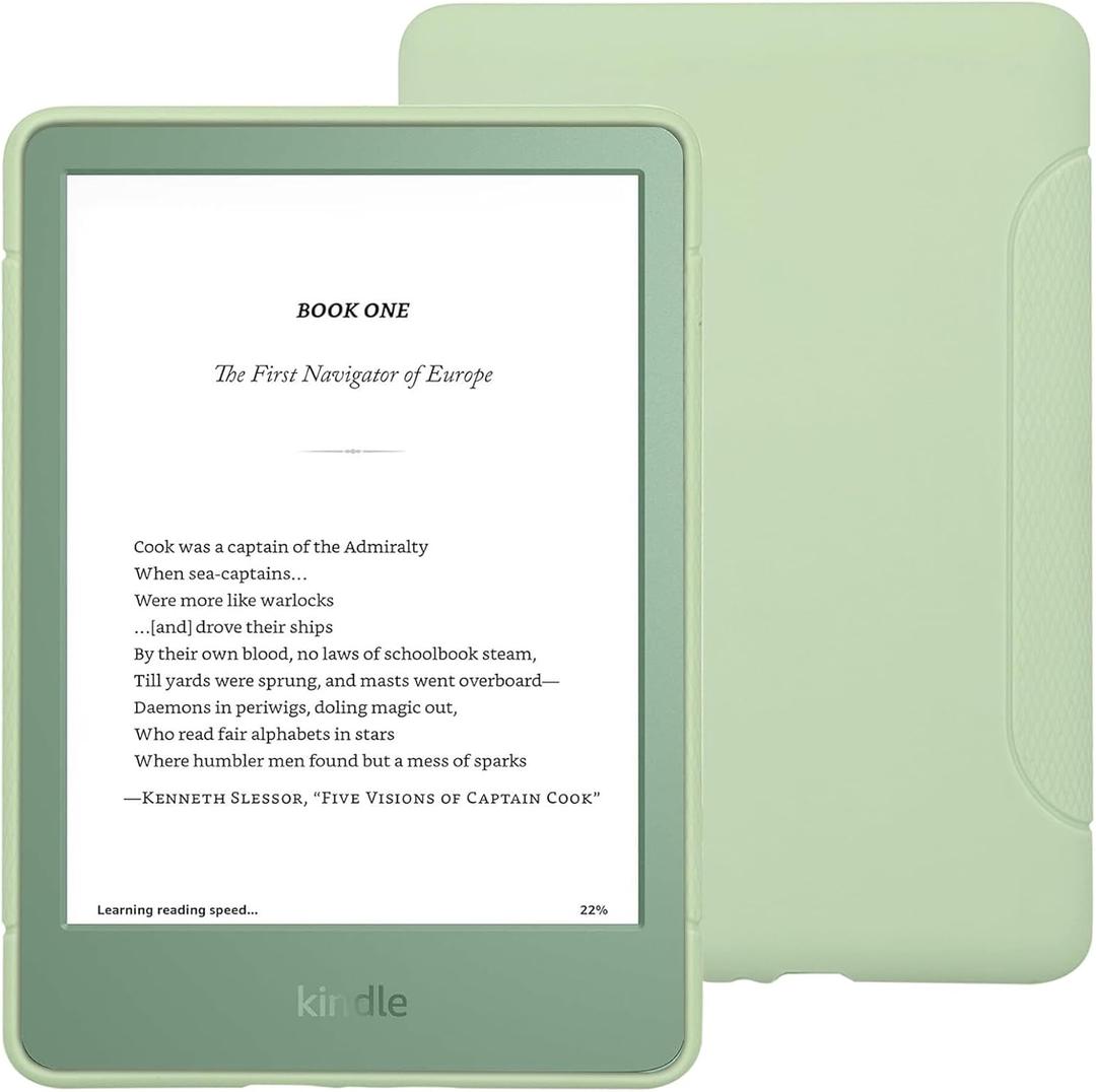 Case for 11th Generation 6" Kindle Cover - Slim Fit TPU Gel Protective Case Cover for 2024 New Kindle, Matcha