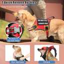 Service Dog Vest Harness+ID Tag+10 Patches,Metal Serivce Dog Tag&Reflective Emotional Support Dog Vest with Handle for Medium Dogs,Easy Put On/Off for Training/Walking/Everyday Red M