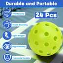SAYAYA 24 Pack Outdoor Pickleball Balls Premium High Visibility Pickleballs Stable Flight & Consistent Bounce 40 Holes Pickle Balls with Mesh Bag for Beginners, Tournaments, Family & Outdoor Play
