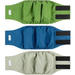 Paw Legend Washable Dog Belly Band Wrap Diapers for Male Dog | High Absorbing Puppy & Doggy Diapers Male (3 Pack,Army,Grey,Navy,XX-Large)