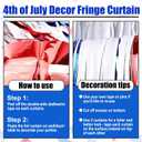 6 Pack White Blue Red Foil Fringe Curtain Backdrop, 3.28Ft x 8.2Ft Metallic Tinsel Foil Fringe Streamer Curtains for Photo Booth, Halloween, Christmas Day, Wedding, New Year Party Decoration