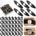 Nuanchu 66 Pcs Light Clips Set Compatible with Govee Pro H706 H806, 60 Mounting Clips & 6 Gable Light Bracket with 150 Screws Compatible with Govee Pro Outdoor Lights 100ft (Black)