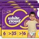 White Cloud Ultra Comfort Diapers, Size 6, 35+lbs, 4 Packs of 21 = 84 Diapers