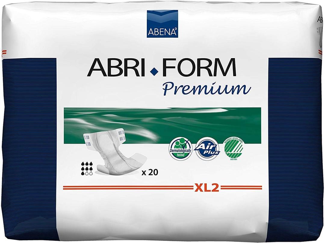 Abena Abri-Form Premium Incontinence Briefs, Level 2, (Extra Small To Extra Large Sizes) Extra Large, 80 Count