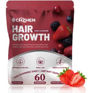 MAYLOR Hair Growth Gummies with Biotin and Collagen - Berry Flavor, Daily Nutritional Supplement - Non-GMO, 60 Gummies (1)
