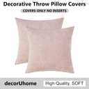 decorUhome Chenille Blush Pink Summer Throw Pillow Covers 20x20 Inch Set of 2, Decorative Soft Couch Pillow Covers Solid Dyed Accent Farmhouse Neutral Square Pillow Cases for Sofa