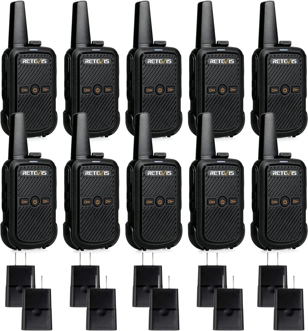 Retevis RT15 Walkie Talkies Long Range,Mini Walkie Talkie,USB Fast Charging,Rechargeable 2 Way Radios for Adults Business Education School Church Healthcare Car (10 Pack)