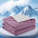 Cooling Comforter Queen Size for Hot Sleepers，108″x90″, Muted Pink, King / Cali King