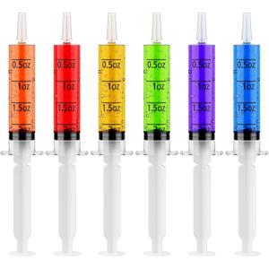 60 PACK 2 oz Party Jelly Syringes Shot, BPA Free, Washable, Durable Big Springe for Jelly Shot for Halloween, Thanksgiving Day, Christmas Bachelorette Parties