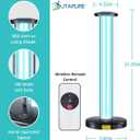 JTAPURE 100W UV Light with Ozone, 3-Gear Timer & Remote Control, Home Purification Device, Dust Mite & Mold Eliminator, Bed Bug Remover for Bathroom, Bedroom, Basement