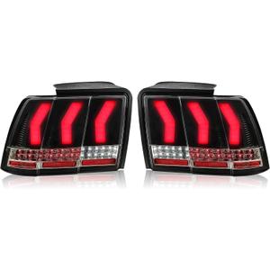 HECASA LED Tail Lights Compatible with 1999-2004 Ford Mustang Replacement for FO2819109 FO2818109 with Clear Lens Turn Signal Rear Lamp Left & Right Side