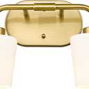 Brushed Gold Bathroom Vanity Light, Farmhouse Brass Sconces Wall Lighting with Milk White Glass, Champagne Bronze Light Fixture Over Mirror, AD-22004-2W-GD