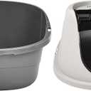 Amazon Basics No-Mess Hooded Enclosed Cat Litter Box with Odor Control and Swinging Door, Large, 24" x 18" x 17", Multicolor
