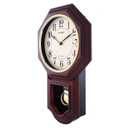 Chiming Wall Clock with Pendulum - Pendulum Wall Clock with Westminster Chimes&Strike Clock, Battery Operated, Faux Wood Pendulum Clock for Living Room, Office, Home Decor & Gift