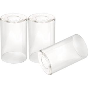 3 Pack Clear Glass Shade, Cylinder Light Fixture Replacement Globe or Cover with 1-5/8-Inch Fitter for Chandelier Wall Sconce Pendant Light, G0072