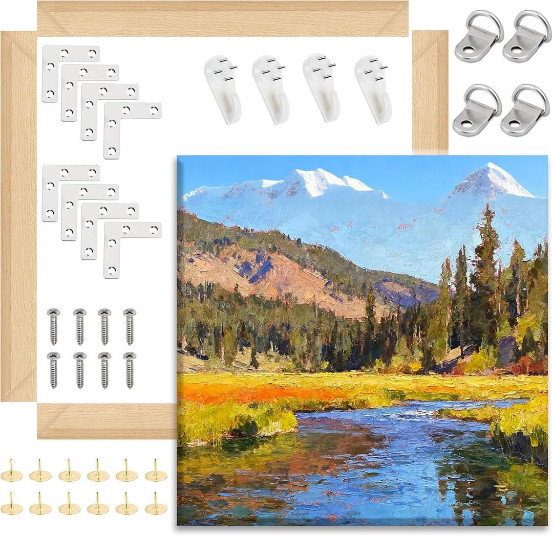 2 Pack DIY Canvas Stretcher Bars 20x20 Inch Canvas Frame,Sturdy Stretcher Frames for Oil Paintings,Prints,Paint by Numbers & Posters(Need Extra Size to wrap Around The Frame)