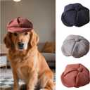 SEIS 3 Pcs Dog Berets Fashion Pet Hat French Artist Cat Cap Baseball Cap for Party Birthday Wedding Photo (L, Retro)