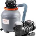 VEVOR Sand Filter Pump for Above Ground Pool, 12 in, 2650 GPH, 1/3 HP Swimming Pool Sand Filter Pump System, Krystal Clear with 6-Way Multi-Port Valve & Strainer Basket, Easy Installation for Pools (12 inch, 2650 GPH, 0.33 HP, Gray)