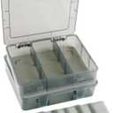 2 Pack Plastic Storage Organizer Box, Storage Container, Jewelry Organizer, Parts Storage Box with Dividers for Crafts, Beads, Buttons, Ornaments, Metal Parts(9 Grids 2 Pack)