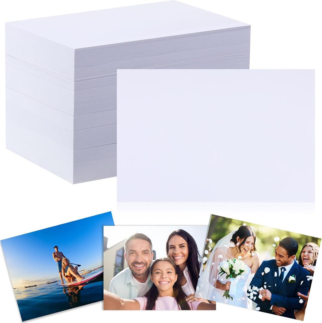 Fainne 400 Sheets Photo Paper 4x6 in Glossy Double Sided 54lbs 9.5mil 200gsm Photo Paper Glossy Card Stock for Inkjet Printing Printer Making Pictures Calendar Greeting Card Printing